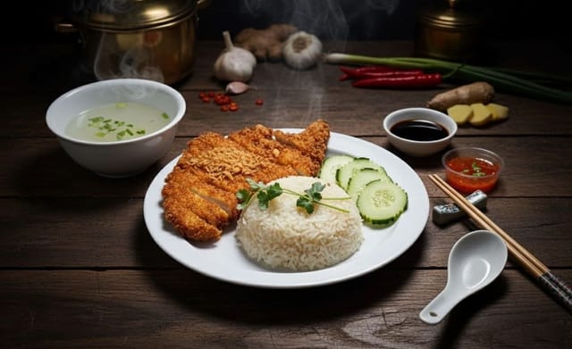Khao Man Gai Tot (Crispy Fried Chicken Rice).